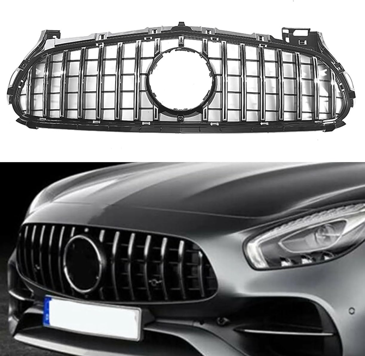 ghuitylk Auto Front Niere Kühler, Double Slats Grill, für Mercedes-Benz AMG GT S C190 R190 2 Door Coupe 2015-2016 von ghuitylk