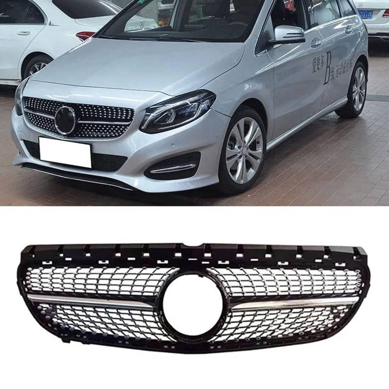 ghuitylk Auto Front Niere Kühler, Double Slats Grill, für Mercedes-Benz B Class W246 B180 B200 B220 B250 2015 2016 2017 2018 2019,A-Black von ghuitylk