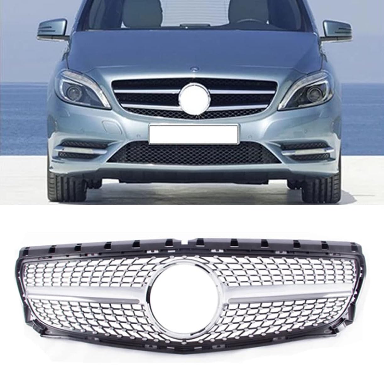 ghuitylk Auto Front Niere Kühler, Double Slats Grill, für Mercedes-Benz B Class W246 B180 B200 B220 B250 GT 2012 2013 2014 von ghuitylk