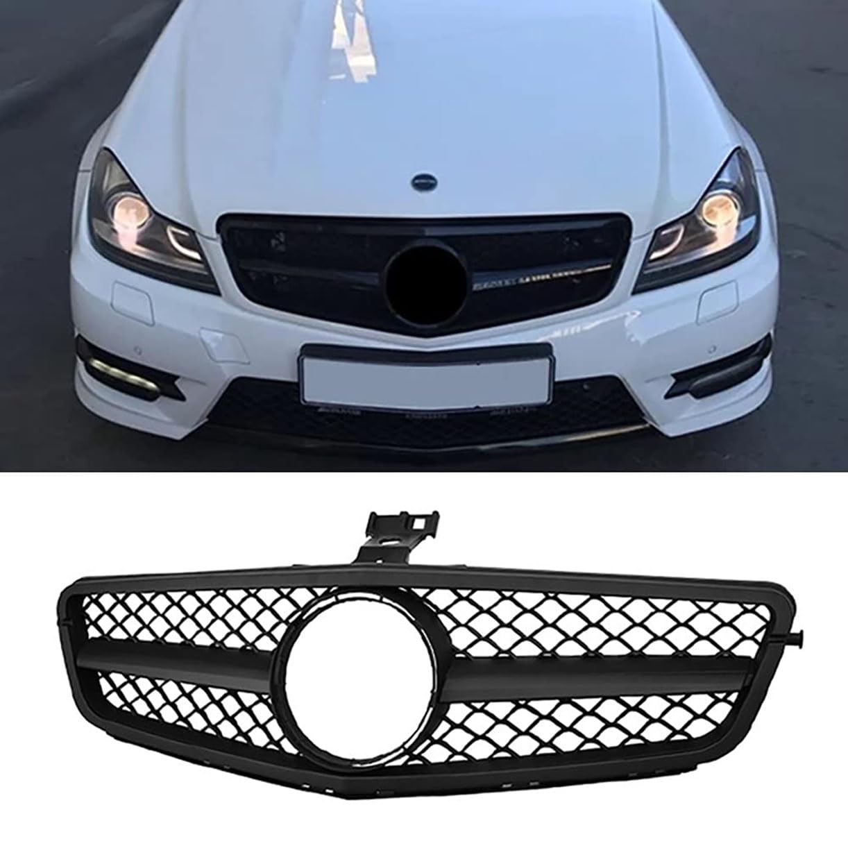 ghuitylk Auto Front Niere Kühler, Double Slats Grill, für Mercedes-Benz C Class W204 C63 C180 C200 C250 C300 AMG 2008-2014 von ghuitylk