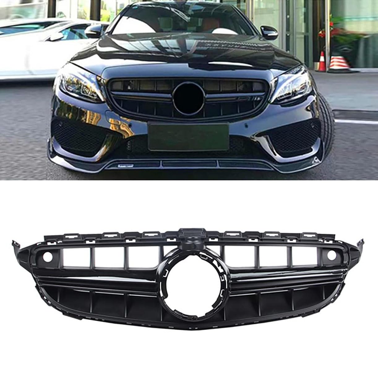 ghuitylk Auto Front Niere Kühler, Double Slats Grill, für Mercedes-Benz C Class W205 AMG C180 C200 C250 C300 2016 2017 2018 2019 von ghuitylk