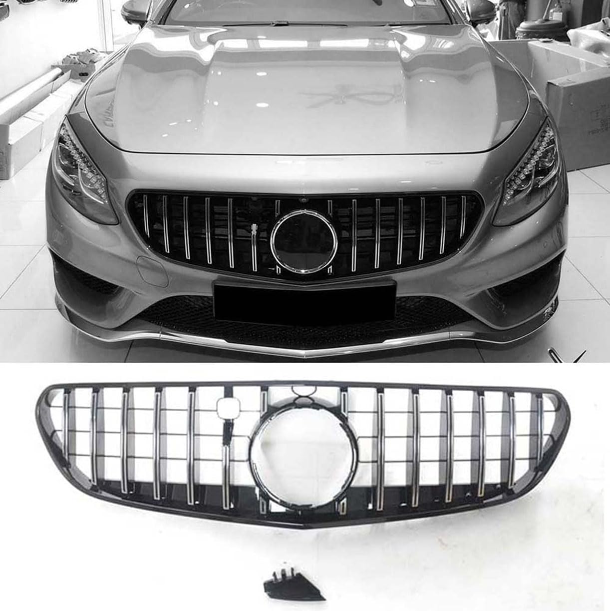 ghuitylk Auto Front Niere Kühler, Double Slats Grill, für Mercedes-Benz C217 W217 S Coupe Class S500 2015-2017 von ghuitylk