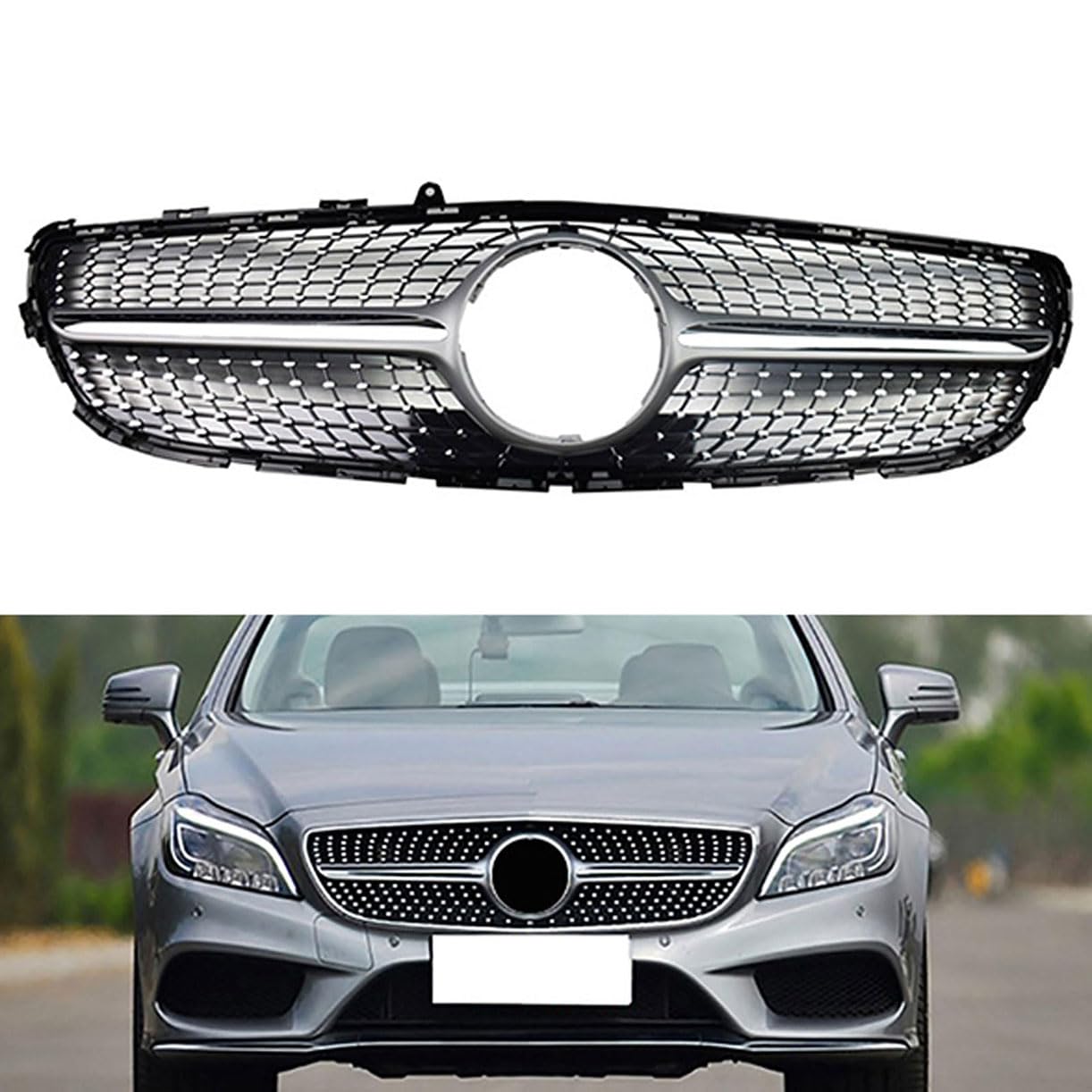 ghuitylk Auto Front Niere Kühler, Double Slats Grill, für Mercedes-Benz CLS Class W218 2015 2016 2017 2018 von ghuitylk