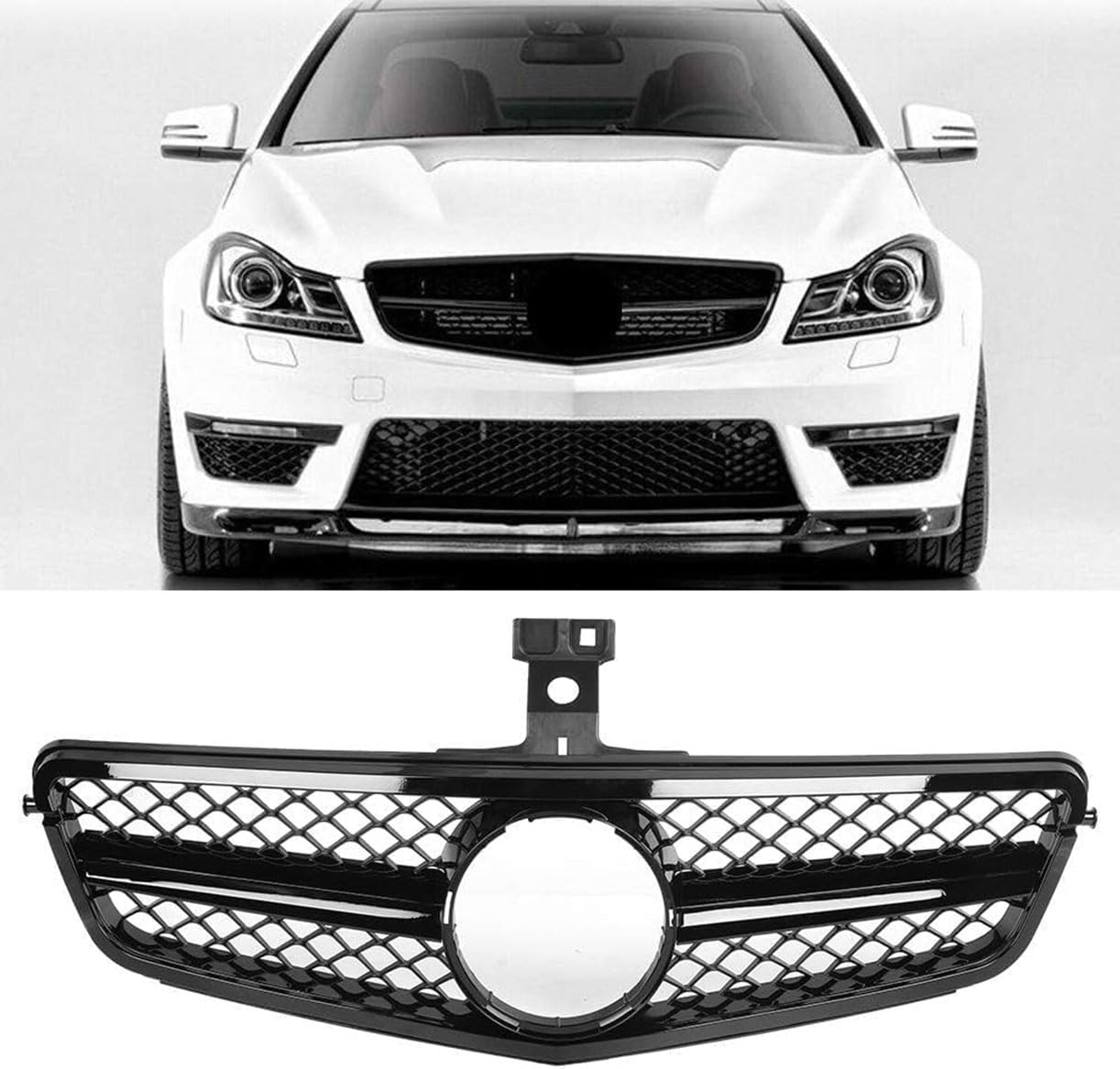 ghuitylk Auto Front Niere Kühler, Double Slats Grill, für Mercedes-Benz Classe C W204 2008-2014 von ghuitylk