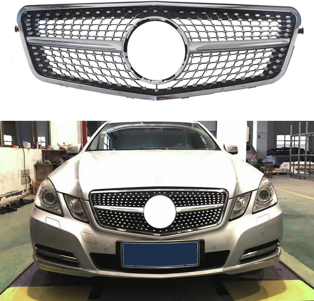 ghuitylk Auto Front Niere Kühler, Double Slats Grill, für Mercedes-Benz E-Klasse W212 2009-2012 von ghuitylk