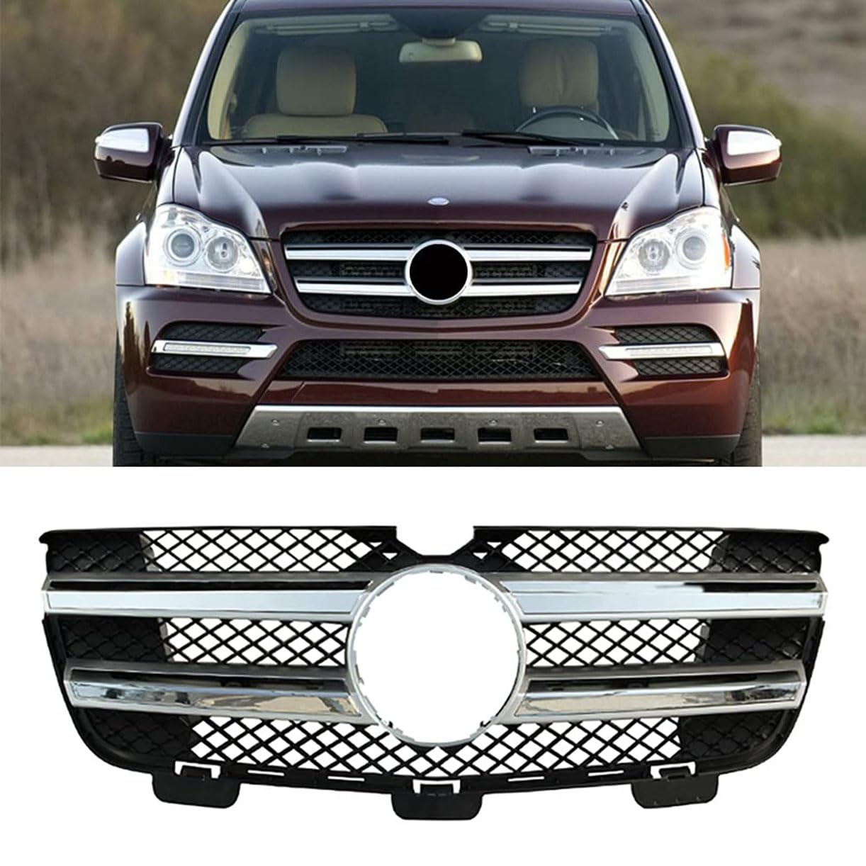 ghuitylk Auto Front Niere Kühler, Double Slats Grill, für Mercedes-Benz GL Class W164 AMG GL450 GL350 2008 2009 2010 von ghuitylk