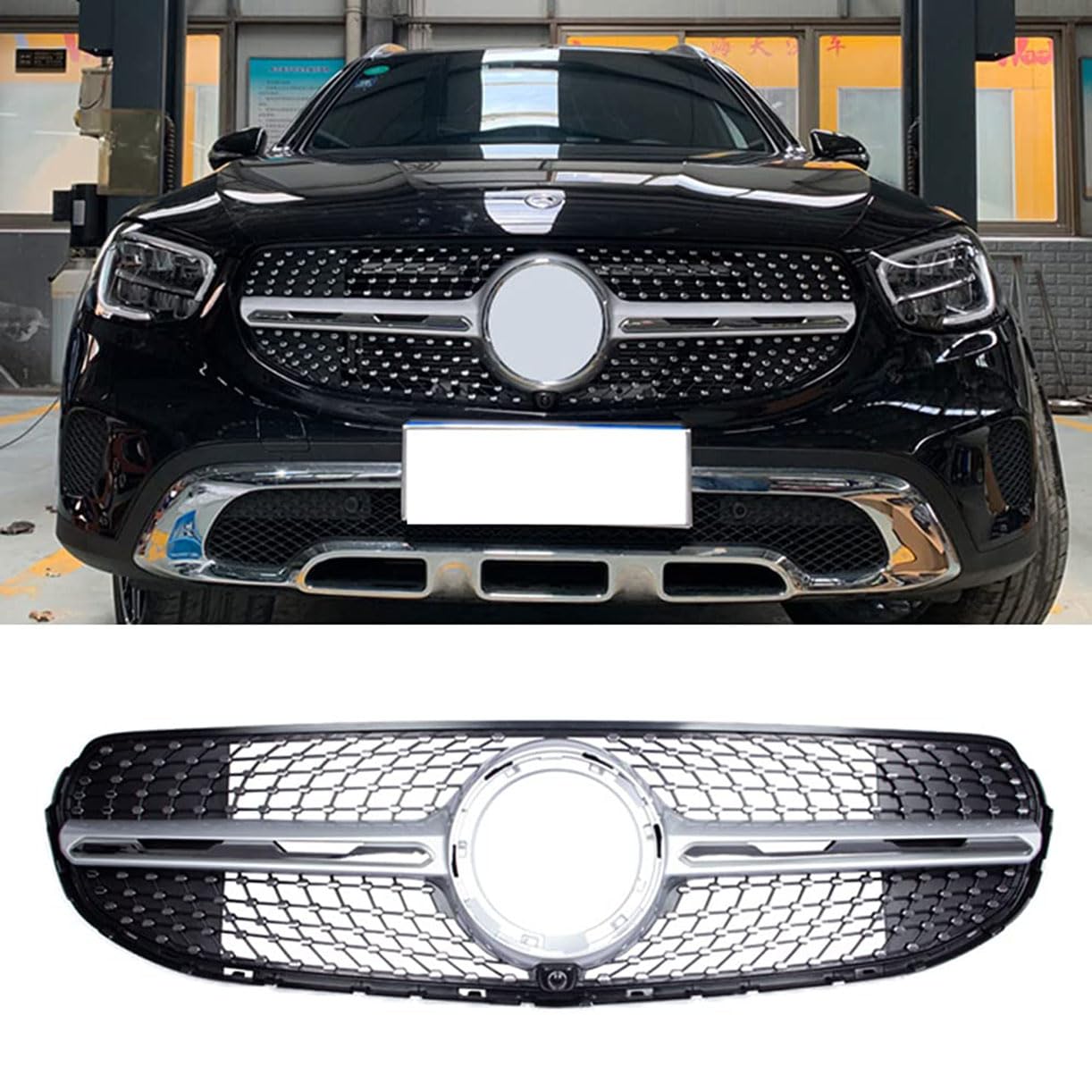 ghuitylk Auto Front Niere Kühler, Double Slats Grill, für Mercedes-Benz GLC Class W253 X253 GLC300 GLC350 2020 2021 von ghuitylk