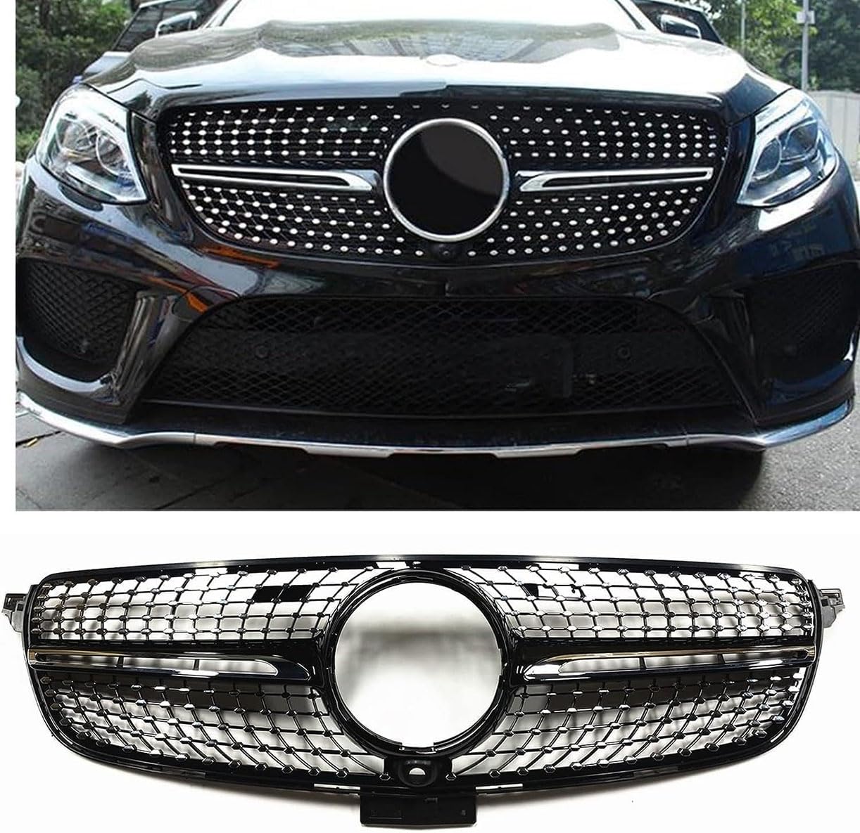 ghuitylk Auto Front Niere Kühler, Double Slats Grill, für Mercedes-Benz GLE Class W166 W292 GLE350 GLE400 2015-2019 von ghuitylk