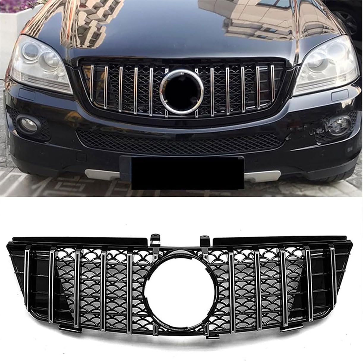 ghuitylk Auto Front Niere Kühler, Double Slats Grill, für Mercedes-Benz ML Class W164 ML320 ML350 ML550 2005-2008 von ghuitylk