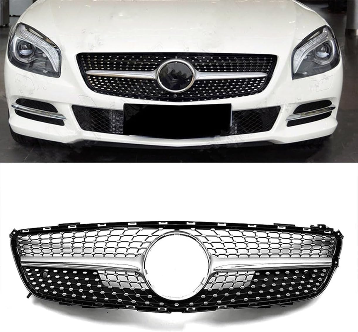 ghuitylk Auto Front Niere Kühler, Double Slats Grill, für Mercedes-Benz R231 SL-Class SL400 SL500 2013-2016 von ghuitylk