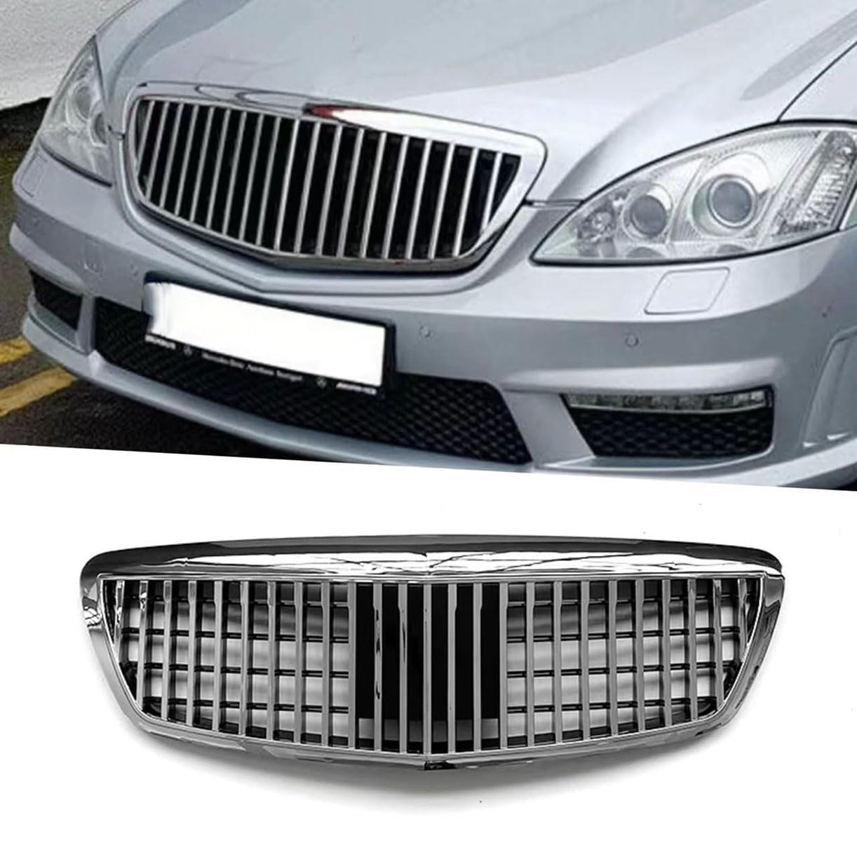 ghuitylk Auto Front Niere Kühler, Double Slats Grill, für Mercedes-Benz S Class W221 2005 2006 2007 2008 von ghuitylk