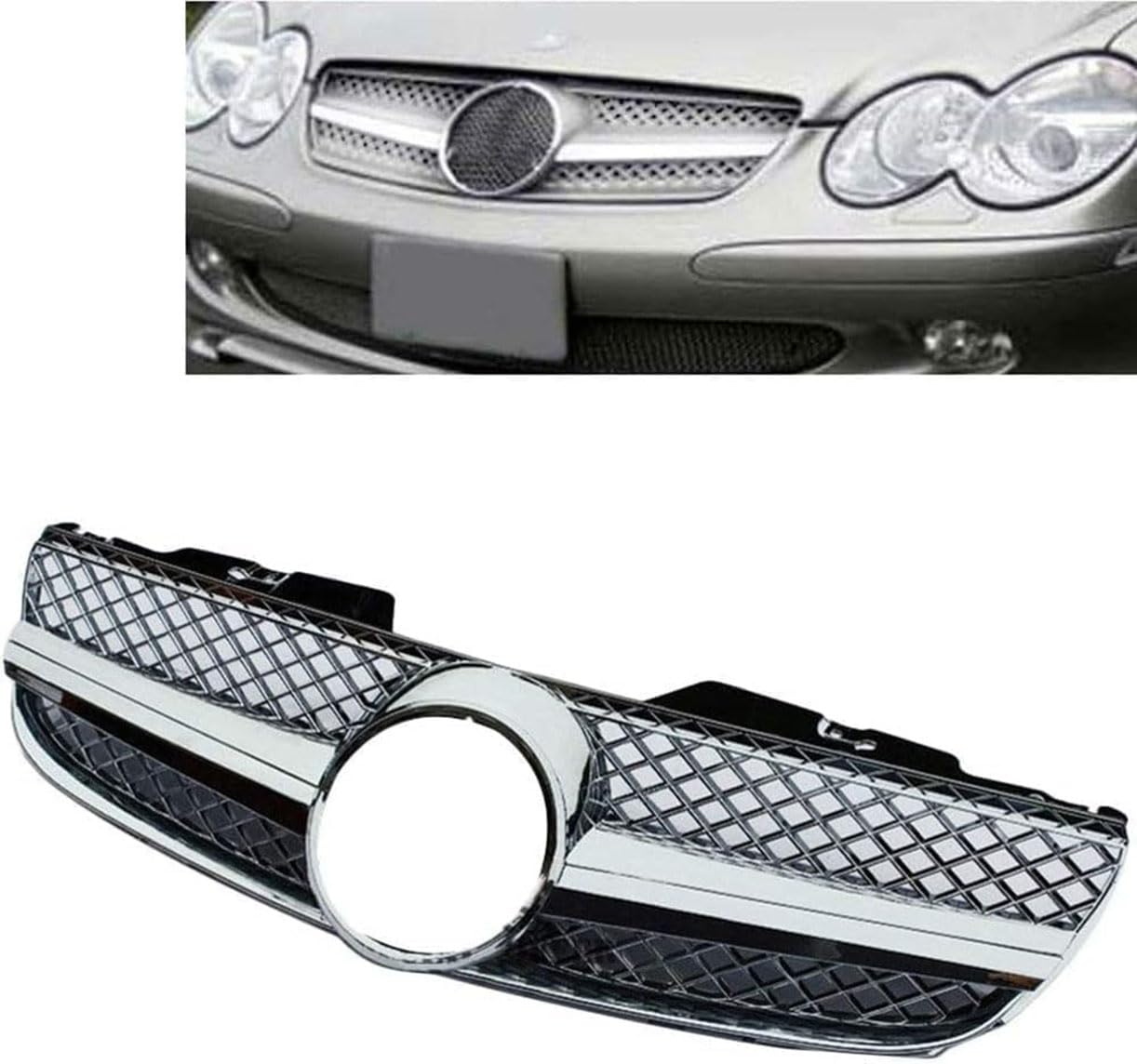 ghuitylk Auto Front Niere Kühler, Double Slats Grill, für Mercedes-Benz SL-Class R230 SL550 SL500 S600 2007-2009 von ghuitylk