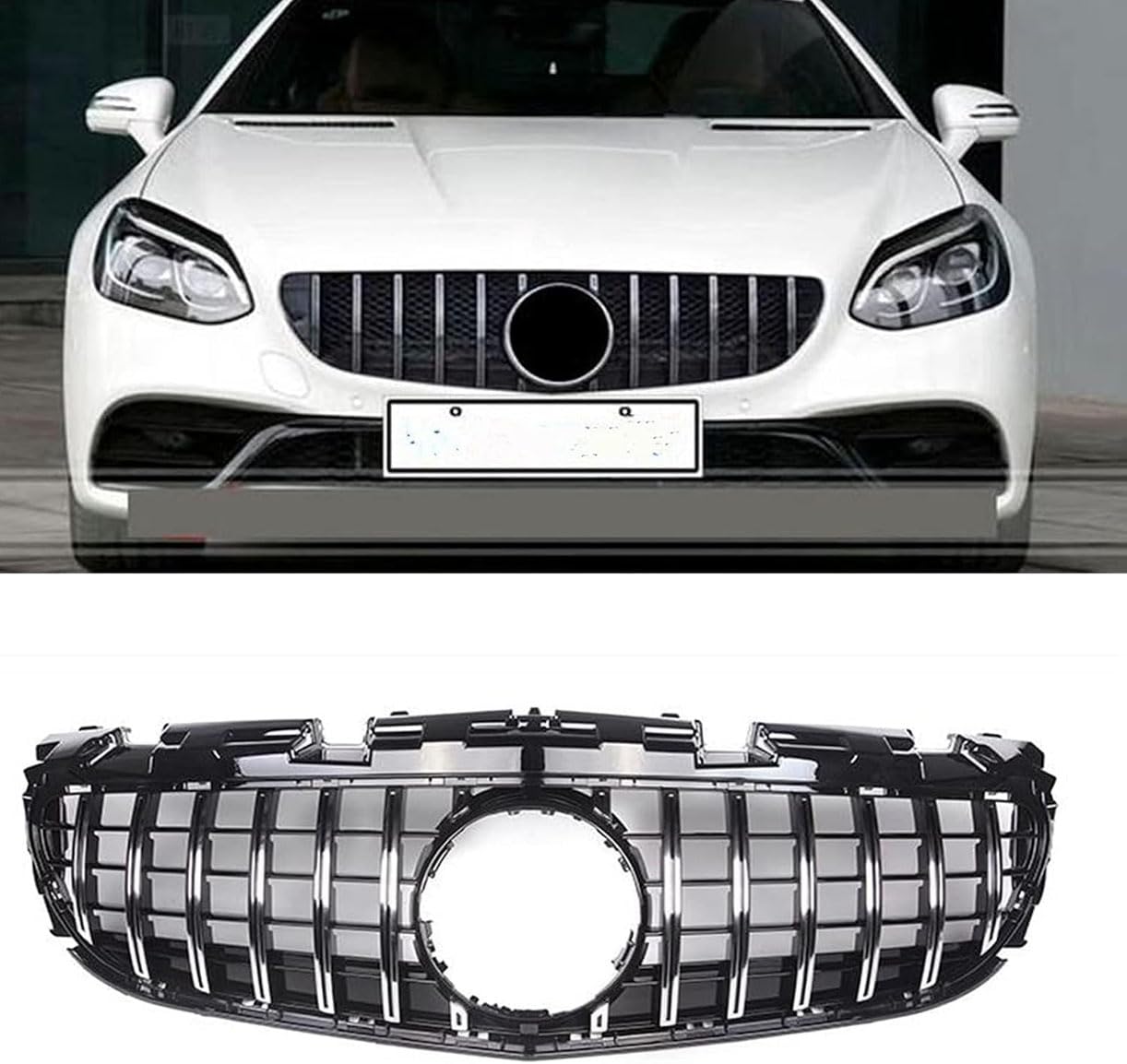 ghuitylk Auto Front Niere Kühler, Double Slats Grill, für Mercedes-Benz SLC-Klasse R172 2016-2020 von ghuitylk