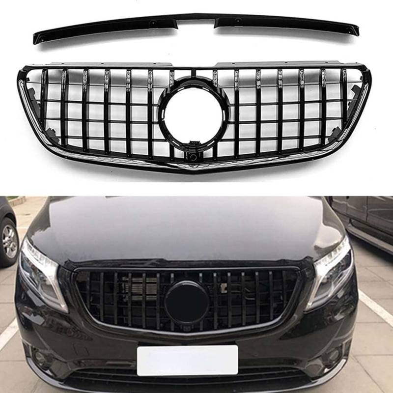 ghuitylk Auto Front Niere Kühler, Double Slats Grill, für Mercedes-Benz V260 W447 2016-2020 von ghuitylk