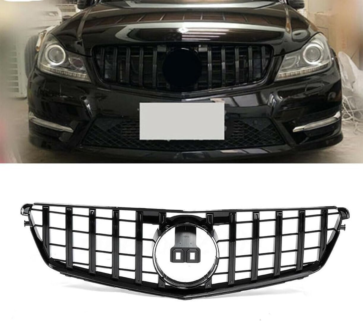 ghuitylk Auto Front Niere Kühler, Double Slats Grill, für Mercedes-Benz W204 C180 C200 GT 2008-2014 von ghuitylk