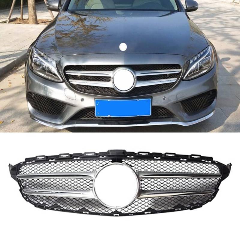 ghuitylk Auto Front Niere Kühler, Double Slats Grill, für Mercedes-Benz W205 C Class C180L C200 C260 C300 C350 C400 2014-2018 von ghuitylk