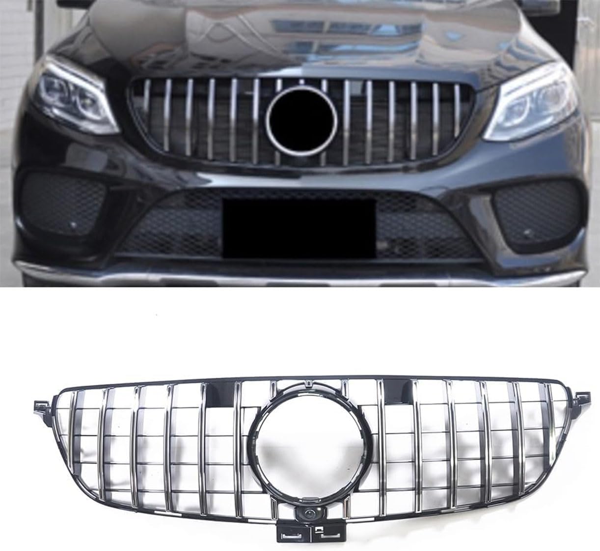 ghuitylk Auto Front Niere Kühler, Double Slats Grill, für Mercedes-Benz w292 GLE Coupe C292 2015-2019,B-Silver von ghuitylk