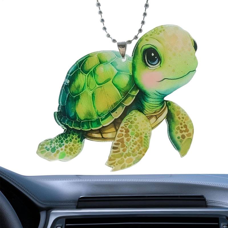 Nute Rückfahrdekoration, Rückspiegelverzierung | Nettes Cartoon Figur Seaturtle Automotive Ornament,Acryl -Autozubehör, einstellbare Rückspiegeldekoration für LKW -Türen von gifyym