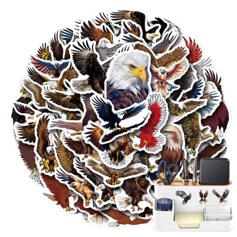 gifyym Hawk Stickers - Cartoon Vinyl Aufkleber | Niedliche Tier Aufkleber | Wasserdicht Niedlich Retro Vogel Flügel Aufkleber | Flagge Aufkleber für Laptops, Gepäck und Scrapbooking von gifyym