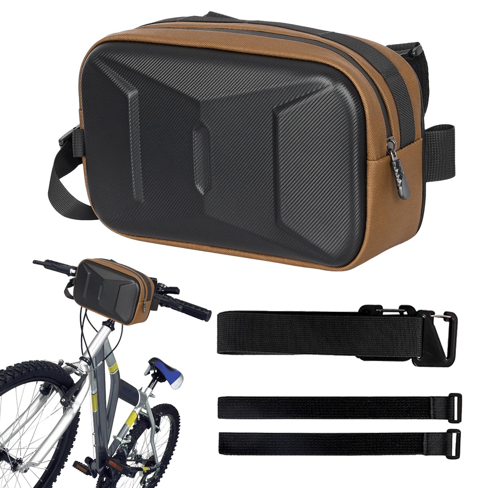 gifyym Vordertasche, praktische Fronttaschen, 3-Lenker-Aufbewahrungstasche, für Mountainbikes, Pendler, wasserdichte Mountain-Crossbar-Fronttasche von gifyym