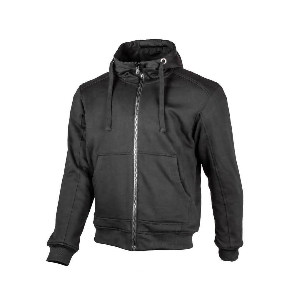 gms Grizzly wasserdichte Motorrad Hoodie, schwarz, L von gms