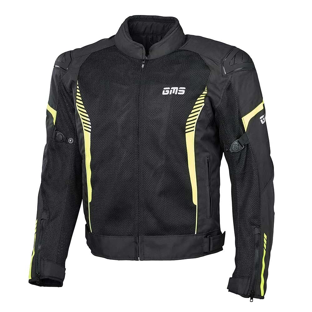 gms Samu Mesh Motorrad Textiljacke, schwarz/gelb, 6XL von gms