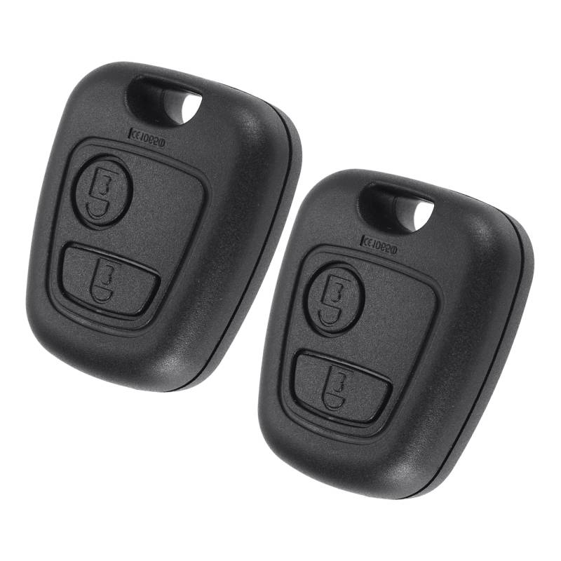 gohantee 2 Tasten Autoschlüssel Abdeckung Ersatz für Peugeot 106 206 306 406 107 207 307 407, Remote Key Fob Fall, Remote Car Key Case Shell(2 Stück) von gohantee