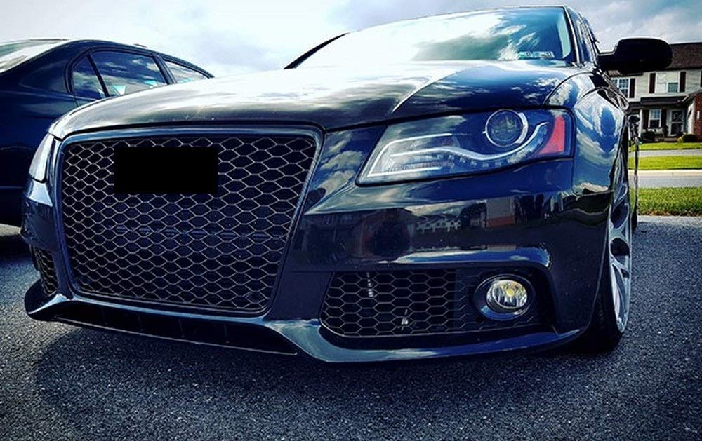 Für Audi A4 B8 8K Kühlergrill Wabengrill PDC Front Grill Schwarz Glanz 07-12 von goingfast