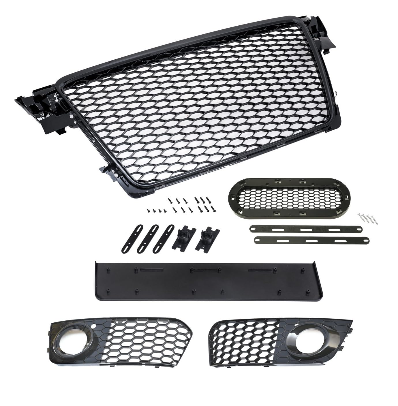 Für A4 B8 8K Kühlergrill Wabengrill PDC Front Grill Schwarz Glanz Emblemhalter 07-12 von goingfast