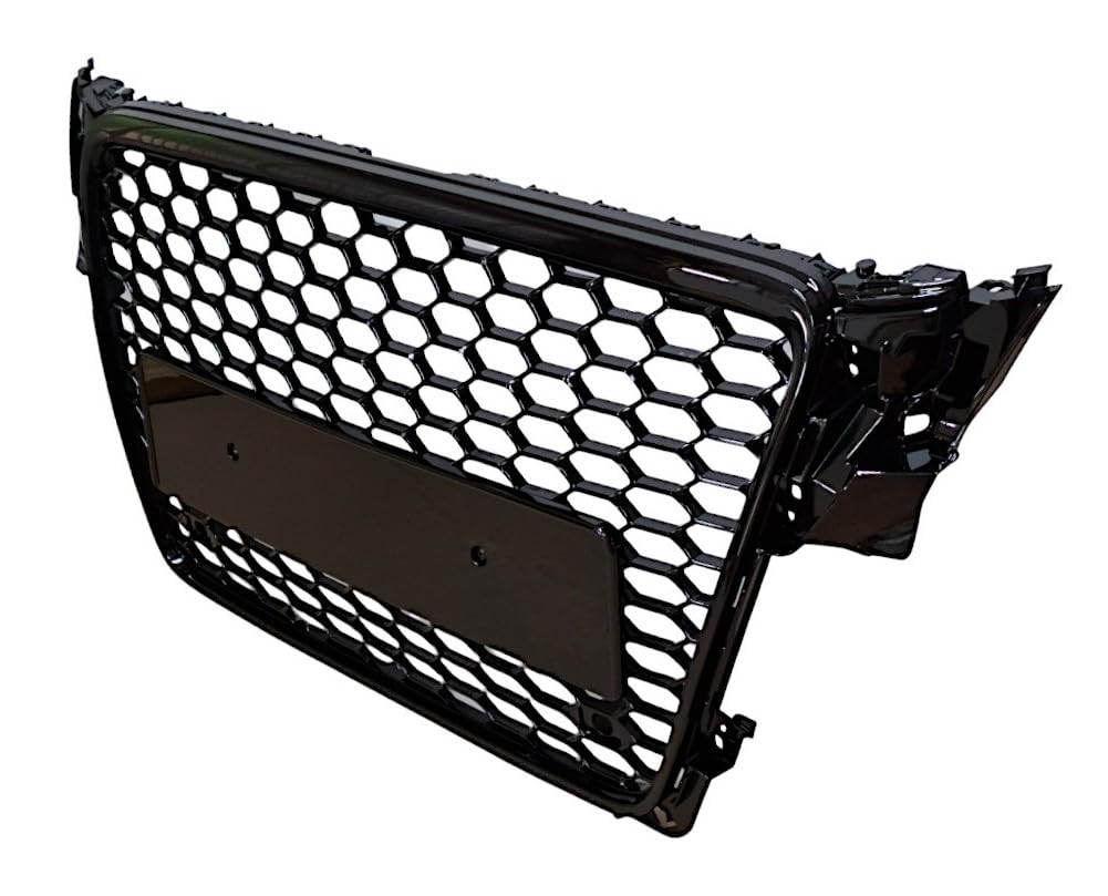 Kompatibel mit A4 B8 8K Kühlergrill Wabengrill PDC Front Grill Schwarz Glanz 07-12 von goingfast