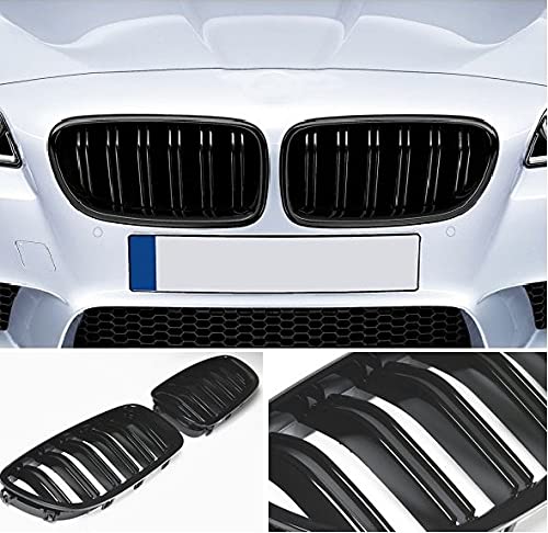 Kühler- Sport- Front- Doppel- Rippen- Grill Schwarz Glanz Eintragungsfrei Links Rechts Set von goingfast