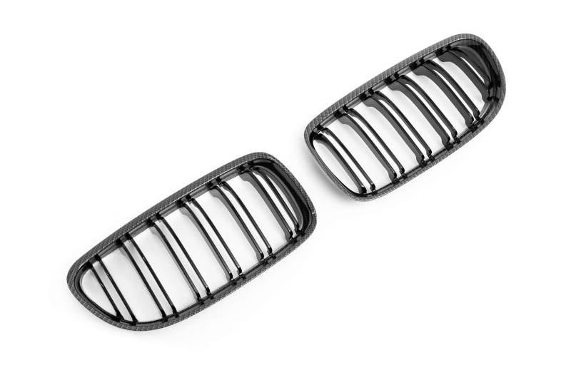 Kühler- Sport- Front- Rippen- Grill Carbon Look Glanz Eintragungsfrei Set von goingfast