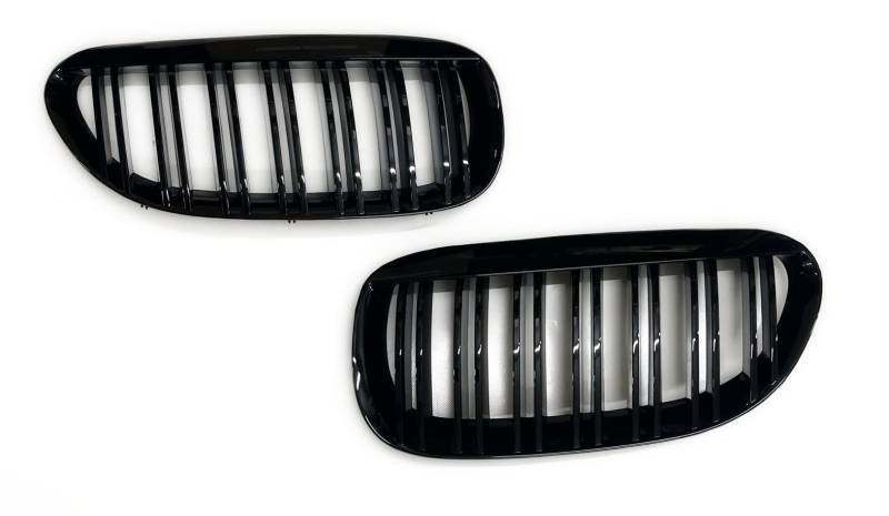 Kühler- Sport- Front- Rippen- Grill Schwarz Glanz Eintragungsfrei Set passend für BMW 6er E63 E64 2003-2010 von goingfast