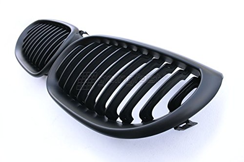 Kühler- Sport- Front- Rippen- Grill Schwarz Matt Eintragungsfrei Set Passend für BMW 5er E60 E61 03-10 von goingfast