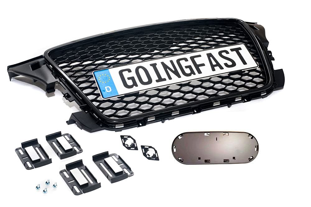 Kompatibel mit A3 8P Kühlergrill Waben Front Grill Emblemhalter 2x Simple Fix von goingfast