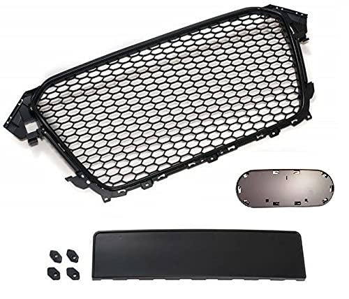 Passend für Audi A4 B8 Kühler Front Grill Wabengrill Emblemhalter Schwarz 11-15 von goingfast