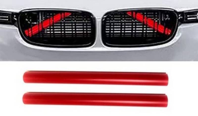 Passend für BMW F07 F10 F11 F18 F06 F12 F13 F01 F02 F03 F04 F48 F49 F39 F45 F46 Front Grill Streben Zierleisten Streifen Rot von goingfast