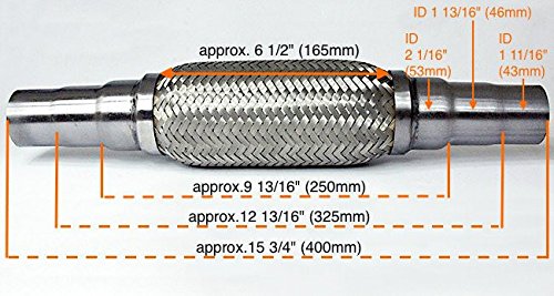 Universal Flamm- Hosen- Stück- Hosen- Flexrohr 45x48x55mm 400mm von goingfast