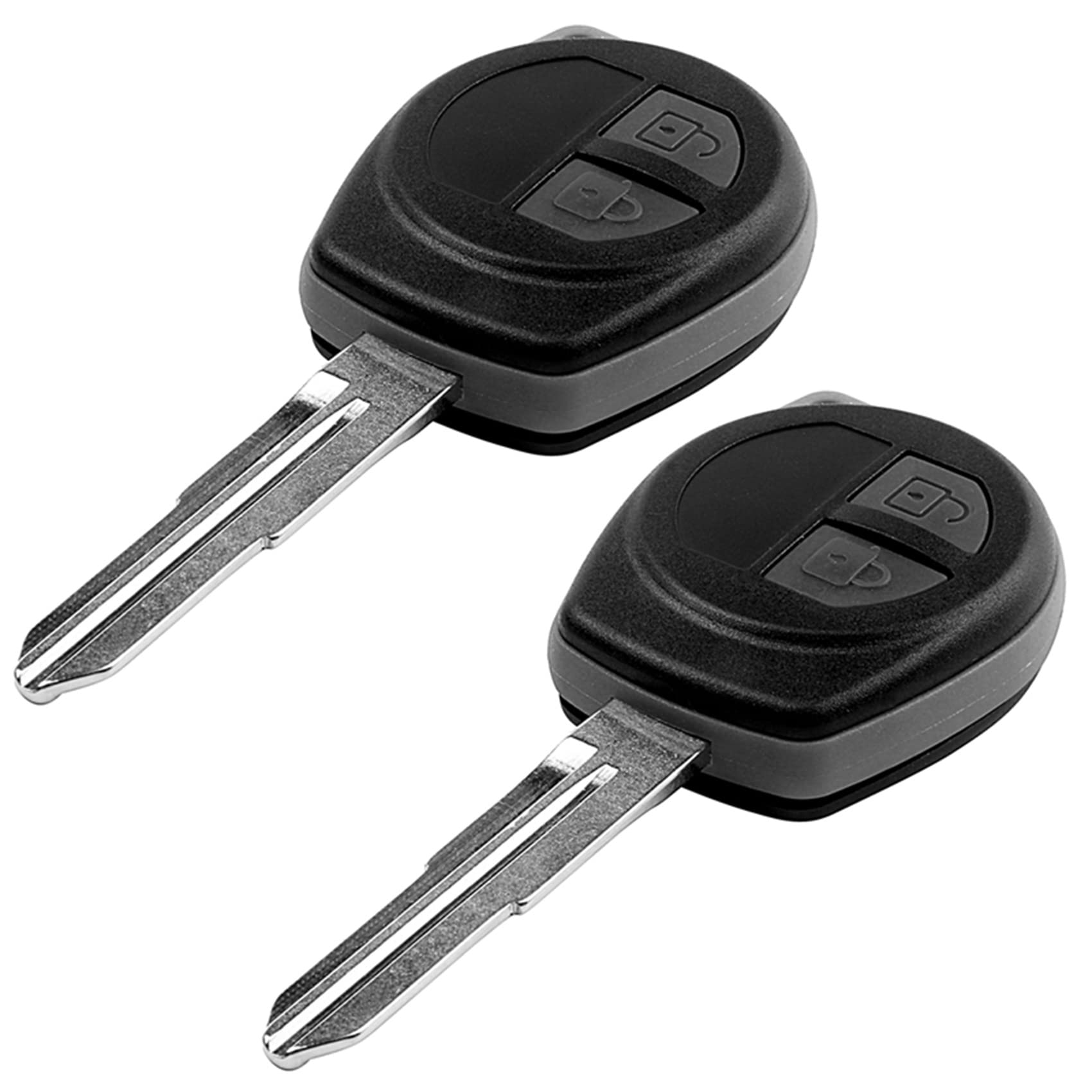 grounds 2X 2-Knopf Uncut Remote Key FOB Fall für Alto SX4 Schwarz von grounds