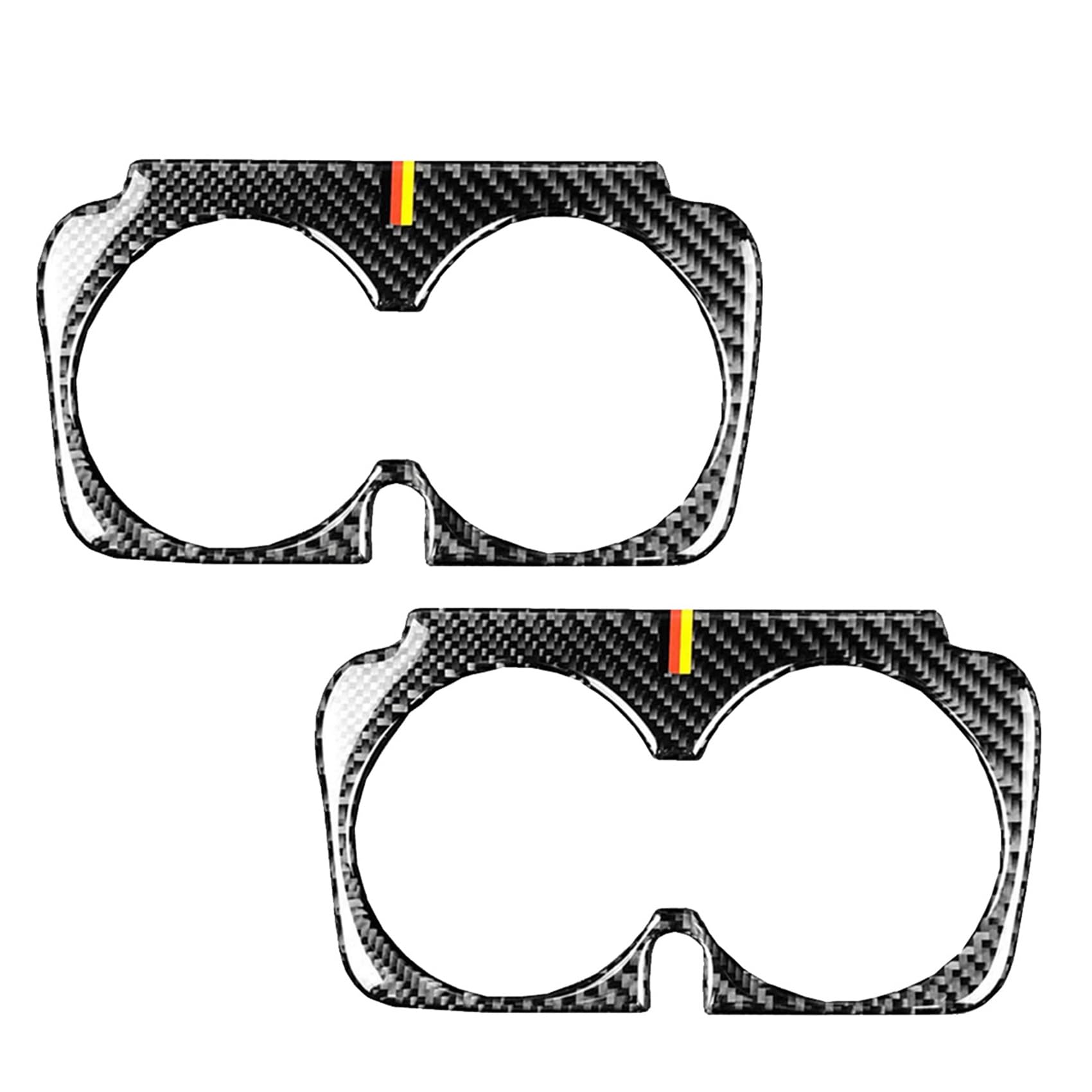 grounds 2X Carbon Faser Zentral Steuerung Wasser Becher Halter Blende für - C GLC E W205 X253 W213 2015-2019 von grounds