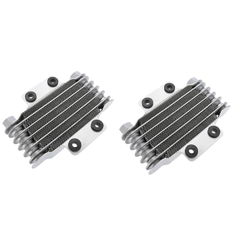 grounds 2X Motorrad Motor Öl Kühler Kühlung Kühler 85 Ml Universal Silber Aluminium für 100Cc-250Cc Motorrad Dirt Fahrrad ATV von grounds