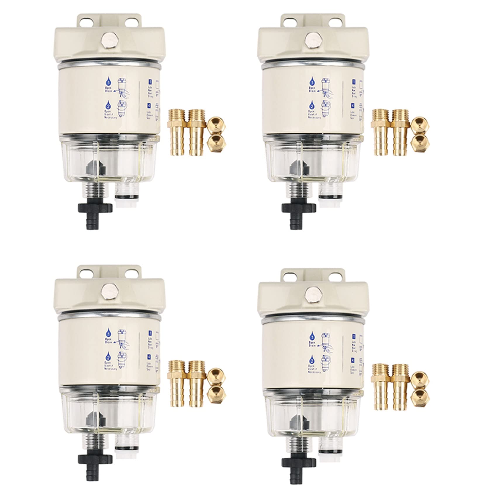 grounds 4X R12T Marine Kraftstoff Filter Wasser Abscheider RohöL Motor für Racor 140R 120AT S3240 NPT ZG1 / 4-19 Auto Combo Filter von grounds