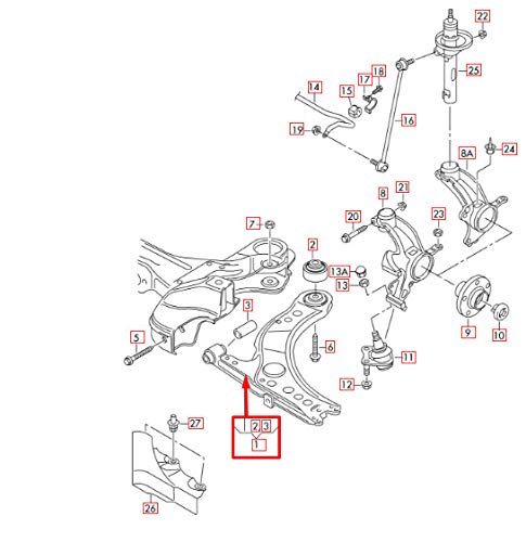 Passend für Audi A1 8X1 Querlenker Vorne Links Unten 6R0407151F Original von gtvtrading