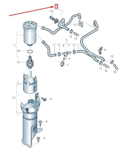 Passend für Audi A1 Mk1 Kraftstofffilter Kraftstoffleitung 6R0130295K Original von gtvtrading