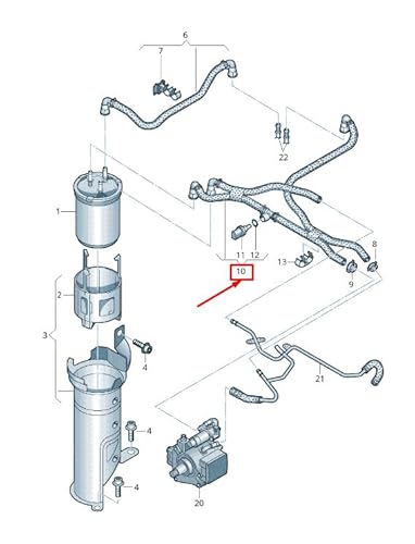 Passend für Audi A1 Mk1 Kraftstofffilter Kraftstoffleitung 6R0130307H Original von gtvtrading