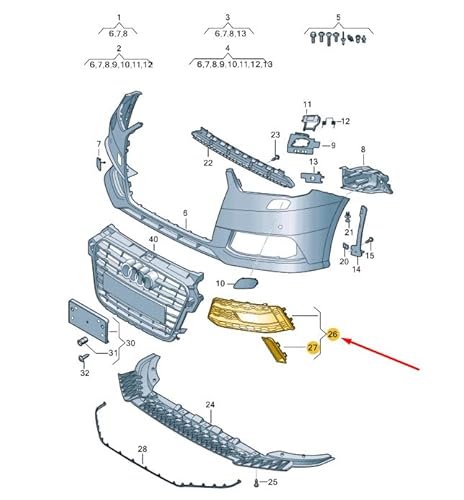 Passend für Audi A1 Mk1 Luftleitgitter Frontstoßstange links 8Xa807647Dy9B Original von gtvtrading