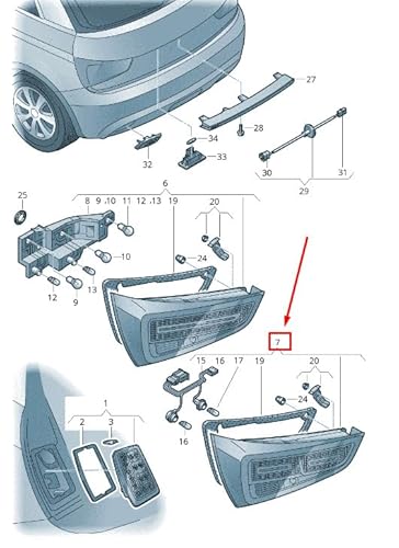 Passend für Audi A1 Mk1 Rücklicht hinten links 8X0945093C Original von gtvtrading