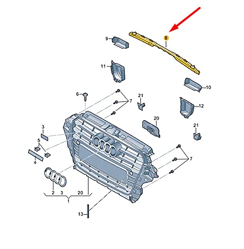 Passend für Audi A3 8V Kühlergrillblende 8V3853037 Original von gtvtrading