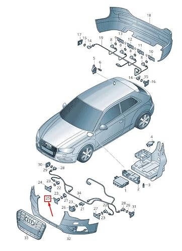 Passend für Audi A3 8V Vorne Rechts Pdc Sensor Halterung 8V59192683Fz Original von gtvtrading