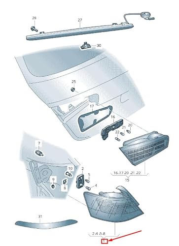Passend für Audi A3 Sportback 8V Heckklappe Rückleuchte Hinten Links 8V4945091A Original von gtvtrading